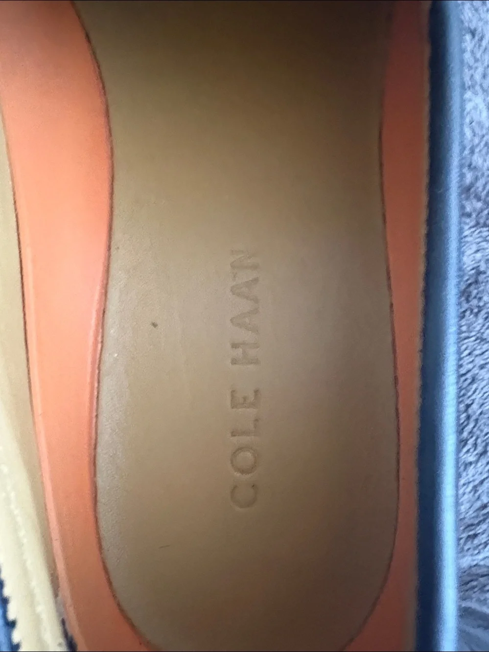 Cole Haan Black Leather Slip-On Loafers with Orange Insole Trim